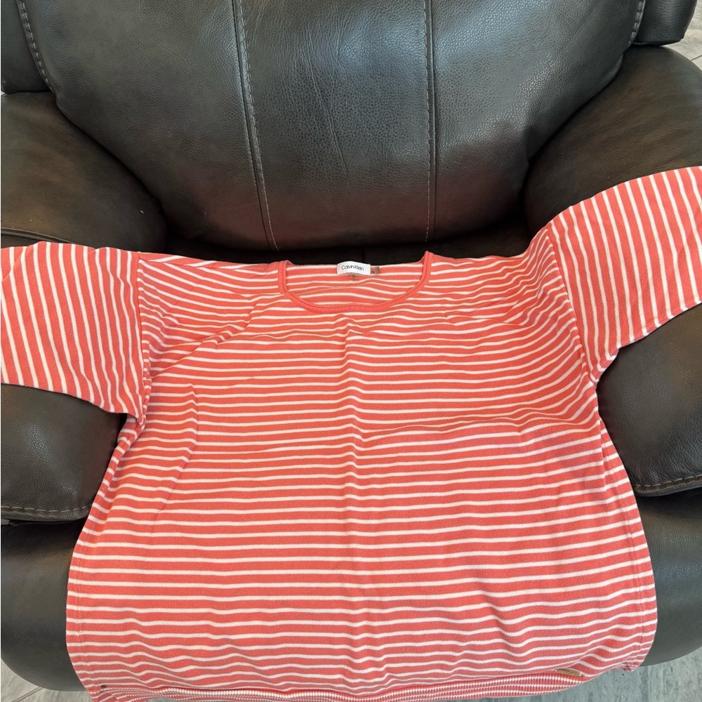 Calvin Klein Pink Boxy 3/4 Sleeve T-Shirt